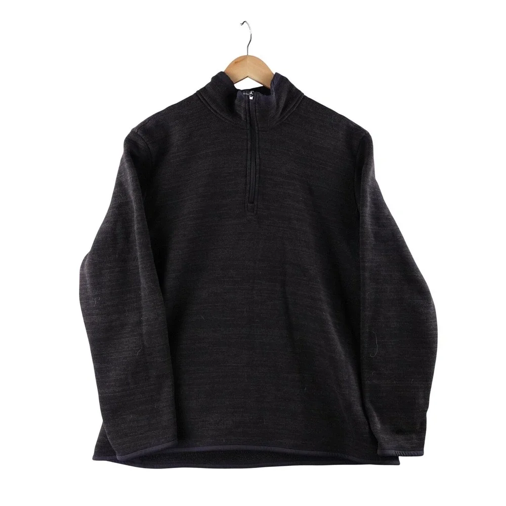UNTUCKit Mens XXL Quarter Zip Performance Pullover Fleece Dark Gray Golf Stretch